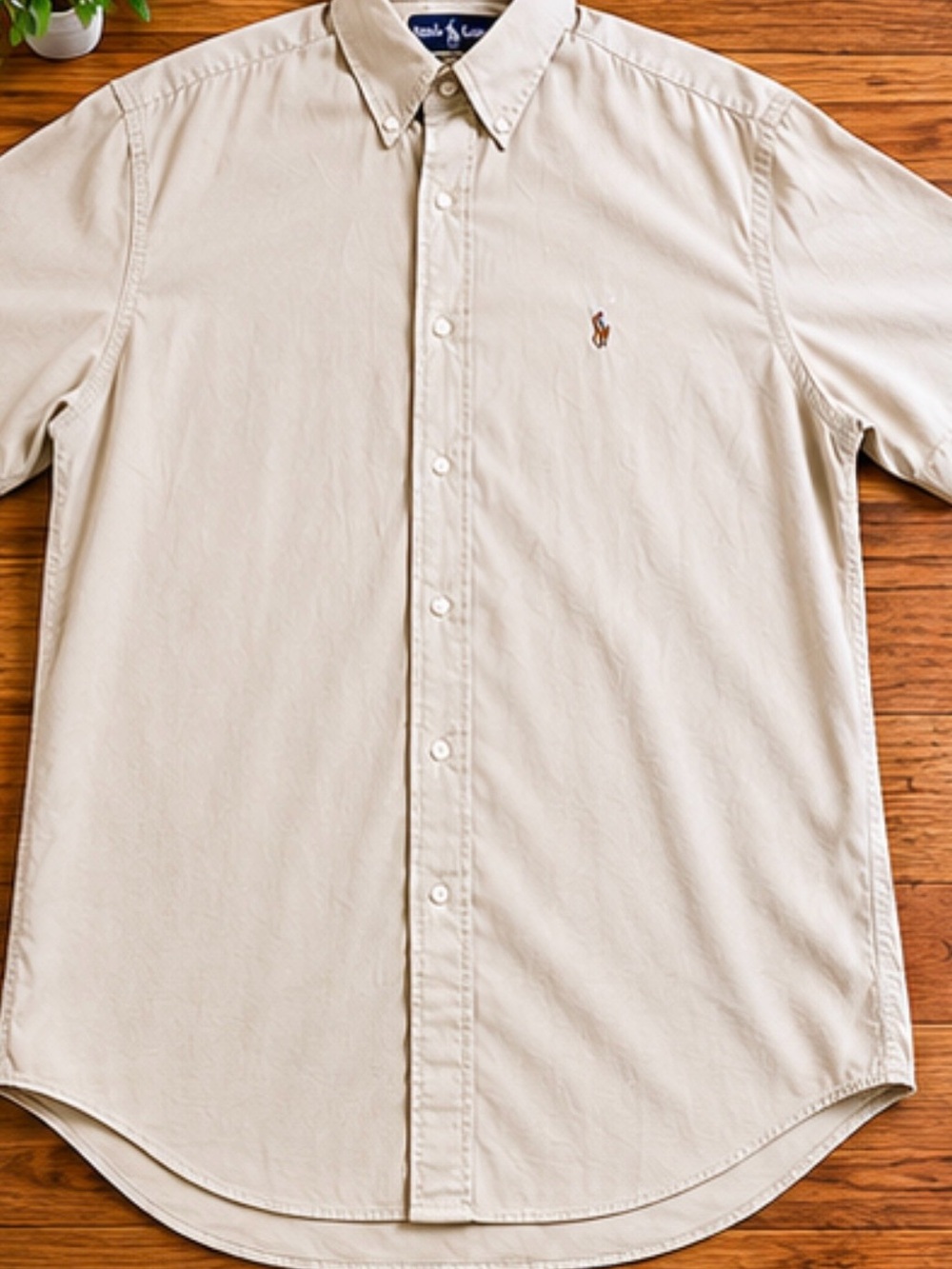 Ralph Lauren Blake 100% cotton Men's L Beige  Button-Down Shirt
